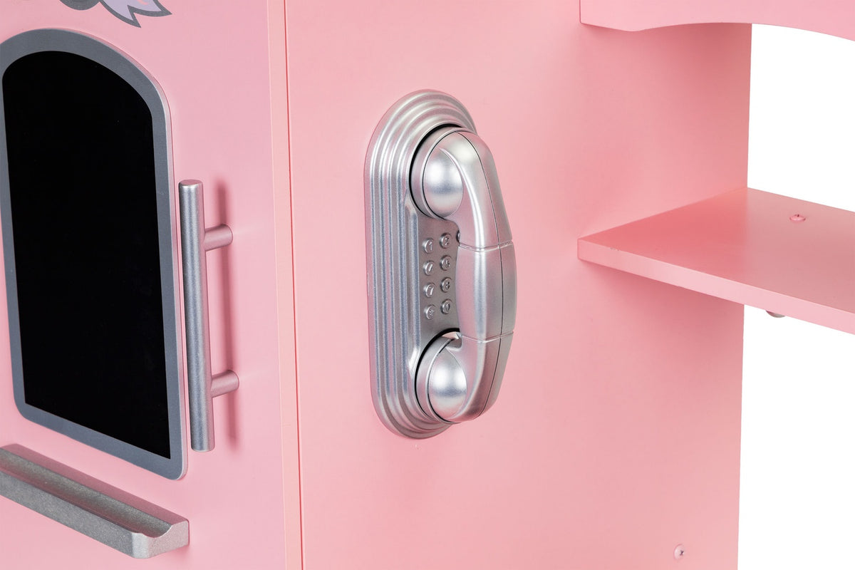 Trälekkök för barn med ljudeffekter, rosa