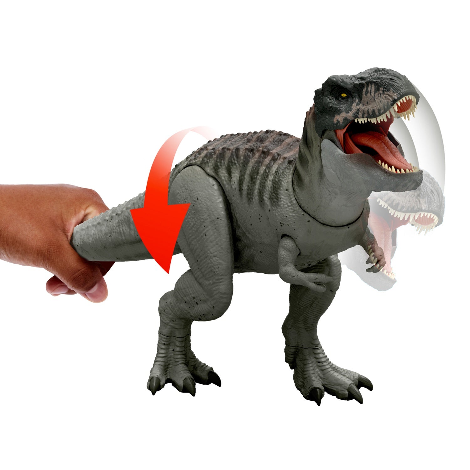 Tyrannosaurus Rex dinosaurieleksak, lysande käkar, ljudeffekter