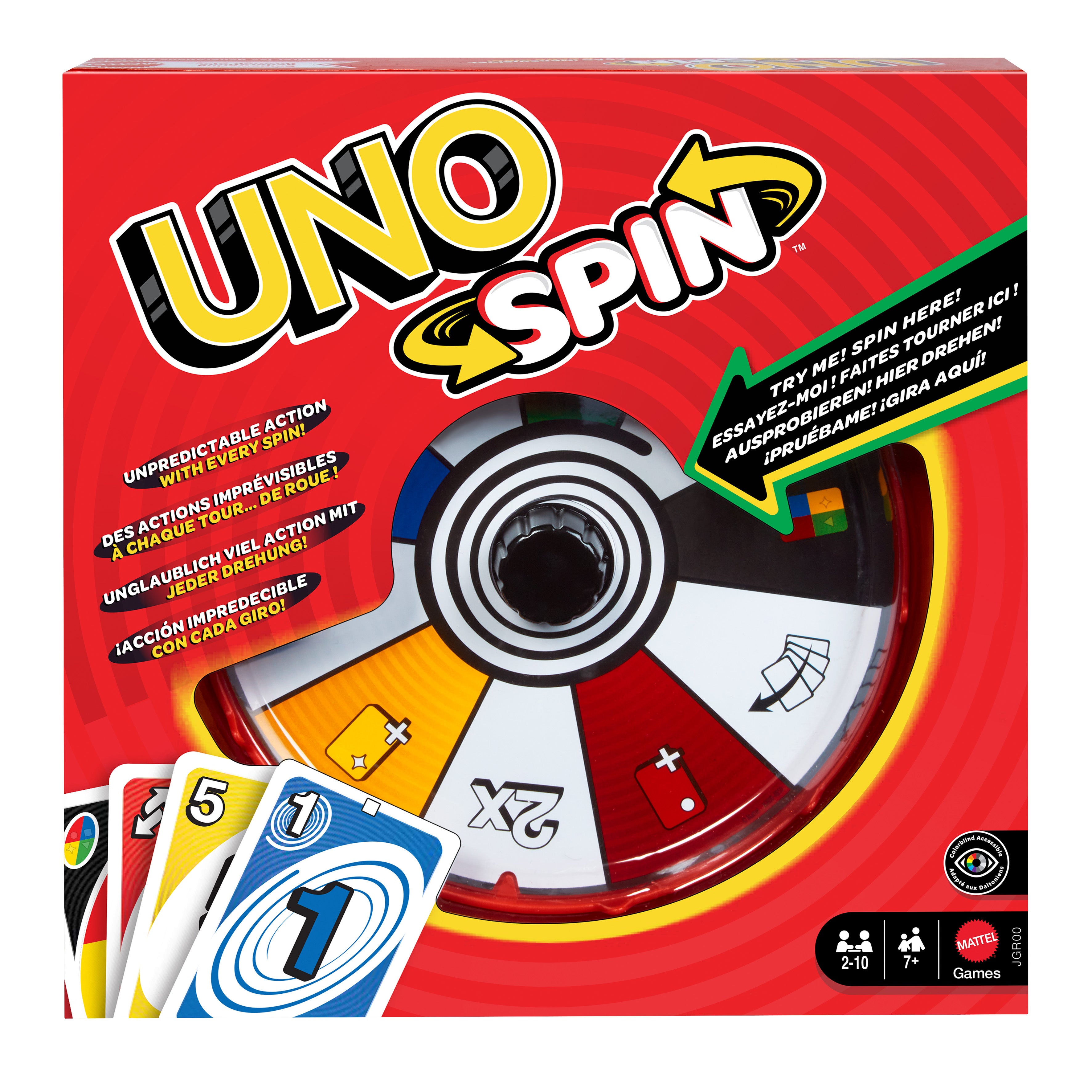 UNO Spin Kortspel med snurrbräde, 2-10 spelare