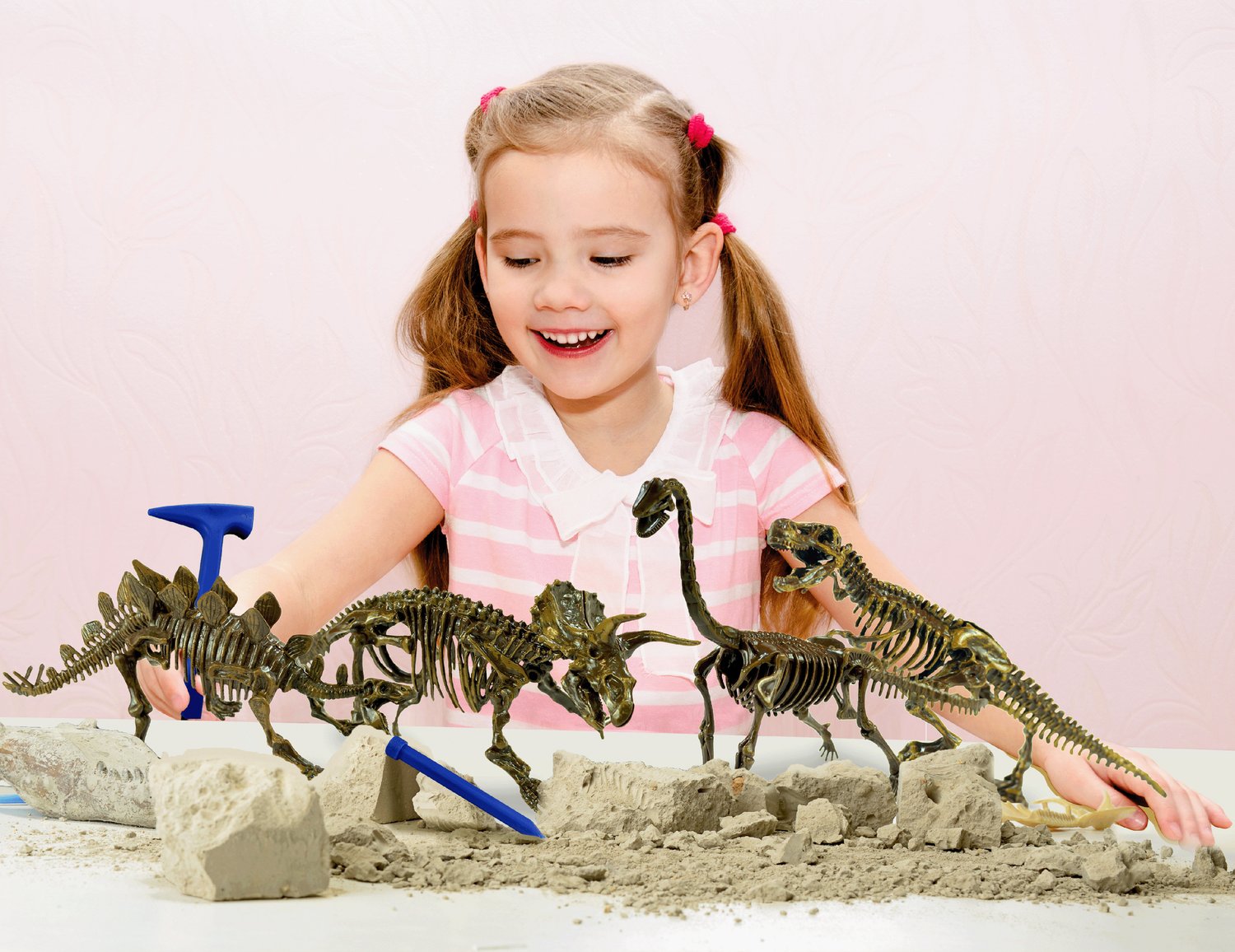 Utgrävningskit för dinosaurier och fossiler, 4-i-1 STEM-leksak, från 6 år