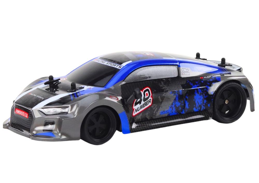 1:18 RC Drift Car - Blå, gummidæk, 2,4G kontrol