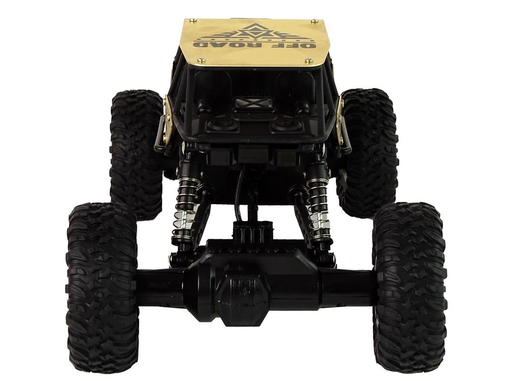 1:18 RC High Wheels Off-Road Car - Sort &amp; Guld