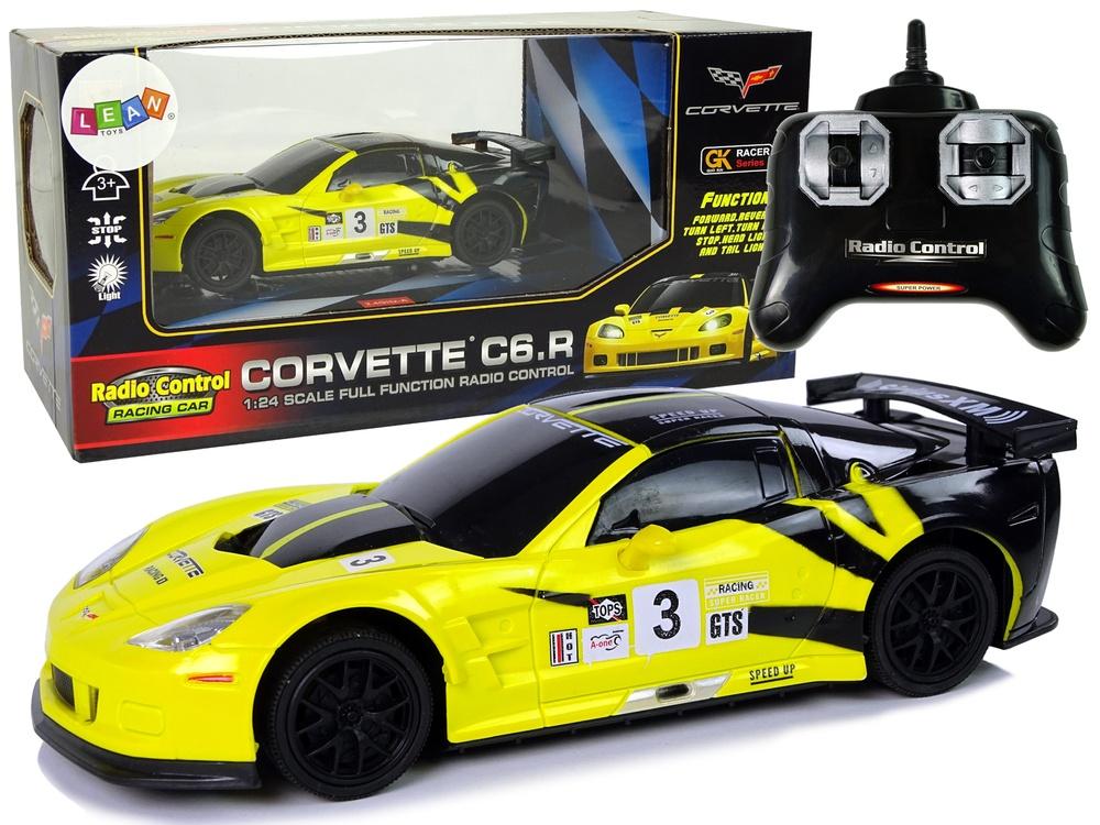 1:24 Corvette C6.R R/C - Gul, 2.4G, ljus, realistiskt kul!