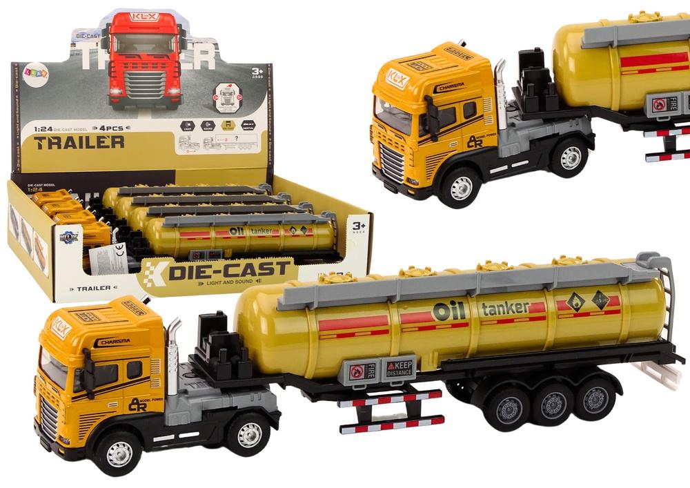 1:24 Yellow Fuel Tank Truck TIR - Ljus, Ljud, Avtagbar