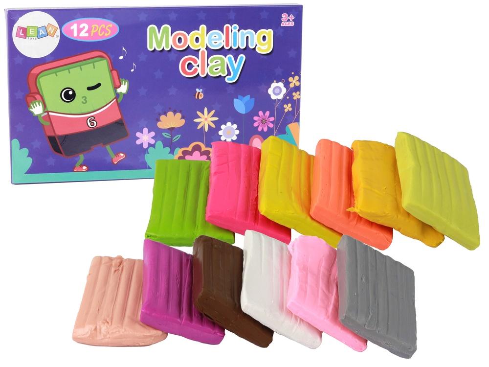 12-farvet Pastel &amp; Vibrant Modeling Clay Sæt til børn