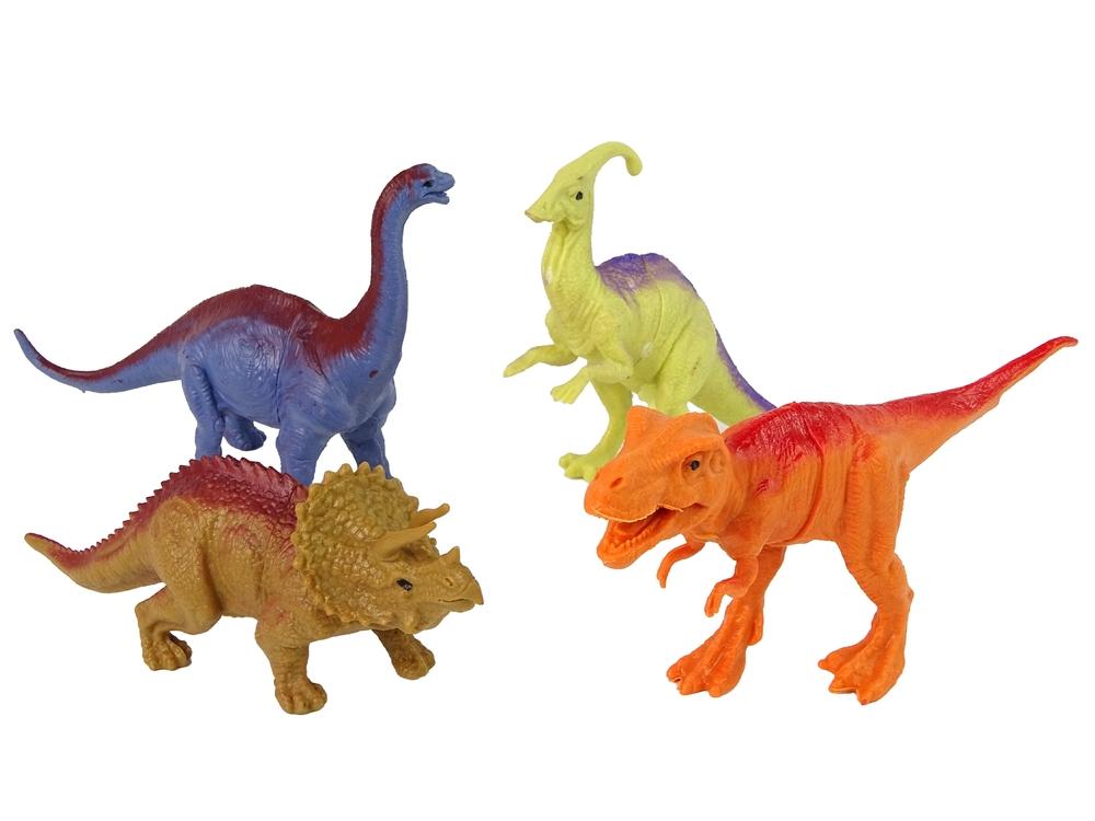 15-delad dinosauriesats: 7 dinos, ägg, buskar, träd