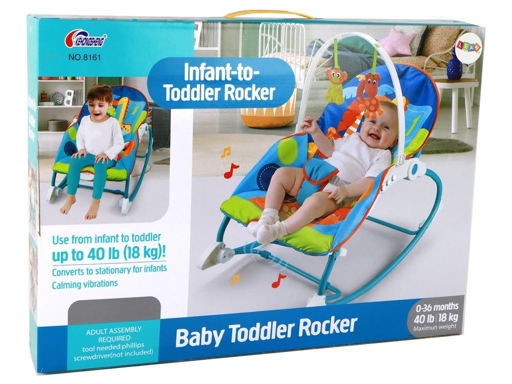 2-i-1 Kids Rocker: Ljud, vibrationer och justerbar sits