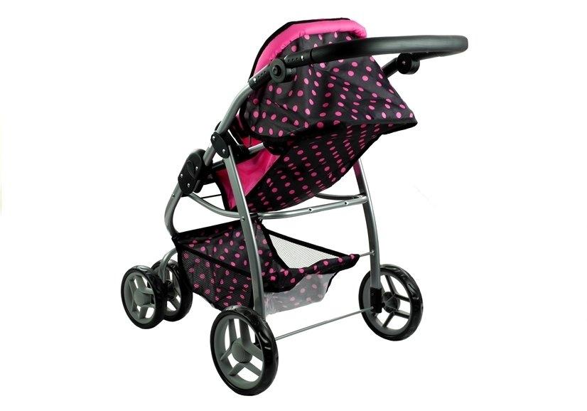 2in1 Doll Boggi & Barnvagn - Svart med rosa prickar Kul!