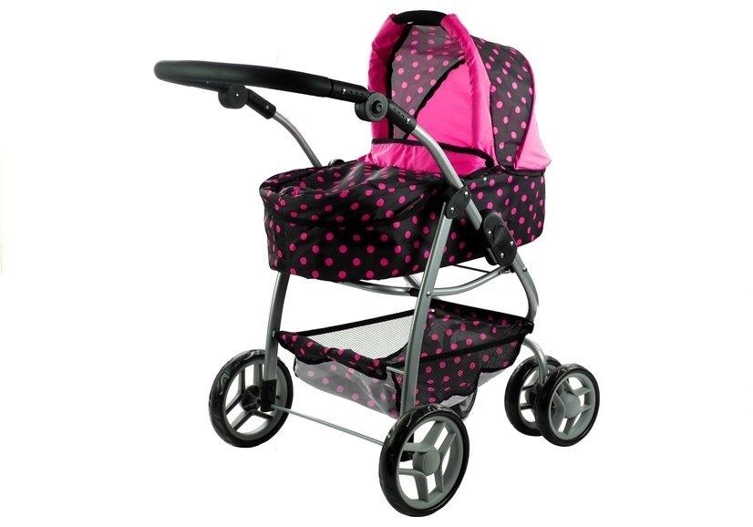 2in1 Doll Boggi & Barnvagn - Svart med rosa prickar Kul!