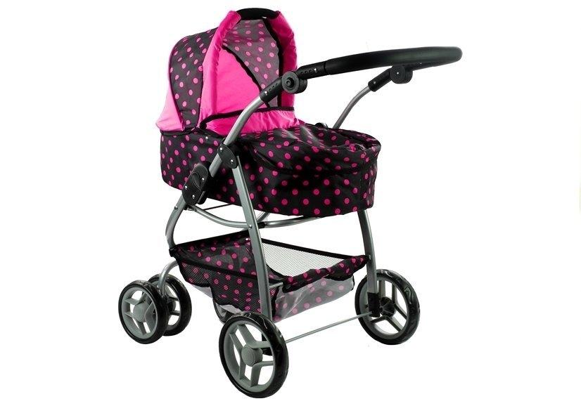 2in1 Doll Boggi & Barnvagn - Svart med rosa prickar Kul!