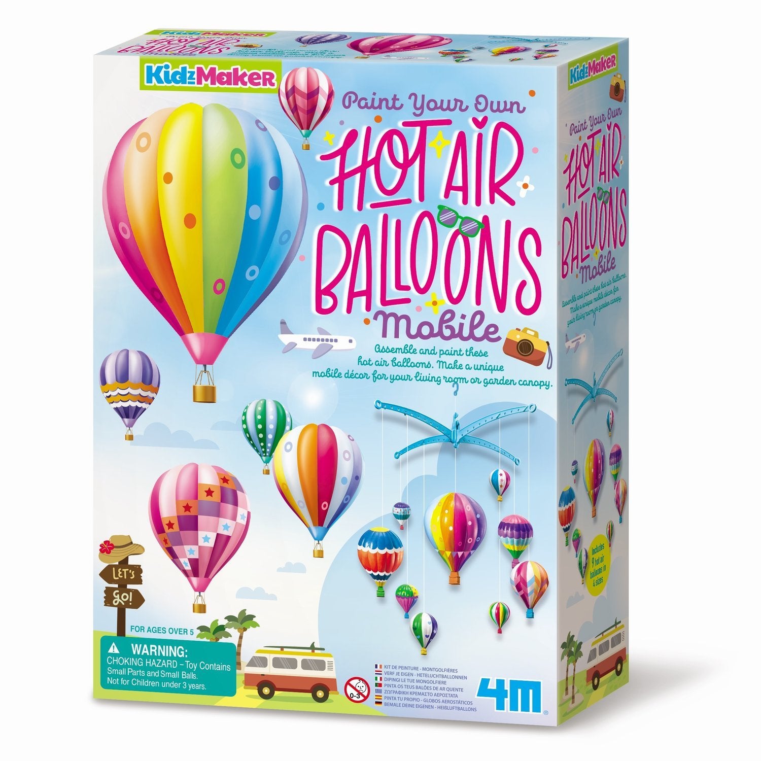 4M Kidzmaker DIY Set Måla dina egna varmluftsballonger Mobil