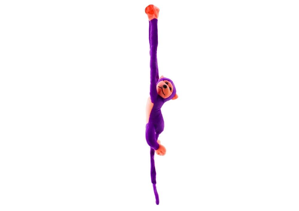 60 cm Purple Plush Monkey Mascot med lyd og velcrohænder