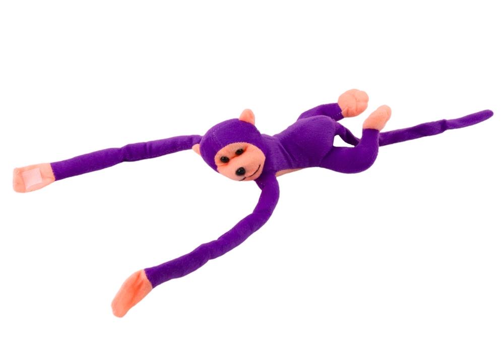 60 cm Purple Plush Monkey Mascot med lyd og velcrohænder