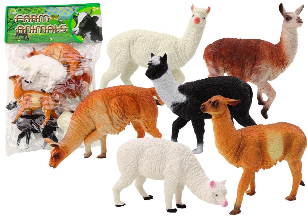 6-delad Alpaca Lama Figurine Set: Realistiskt och färgglatt roligt