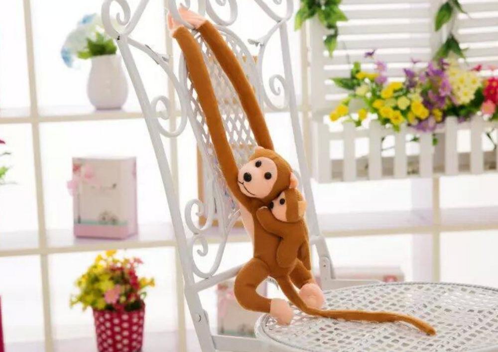 70 cm Plysch Monkey & Baby: Mjuk, kardborre, CE-certifierad leksak