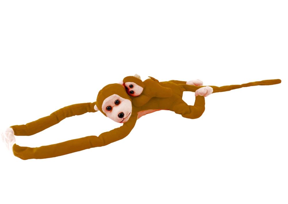 70 cm Plysch Monkey & Baby: Mjuk, kardborre, CE-certifierad leksak