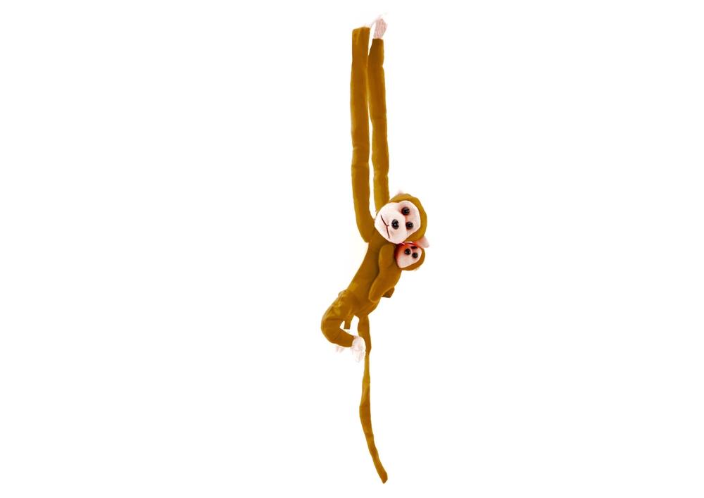 70 cm Plysch Monkey & Baby: Mjuk, kardborre, CE-certifierad leksak