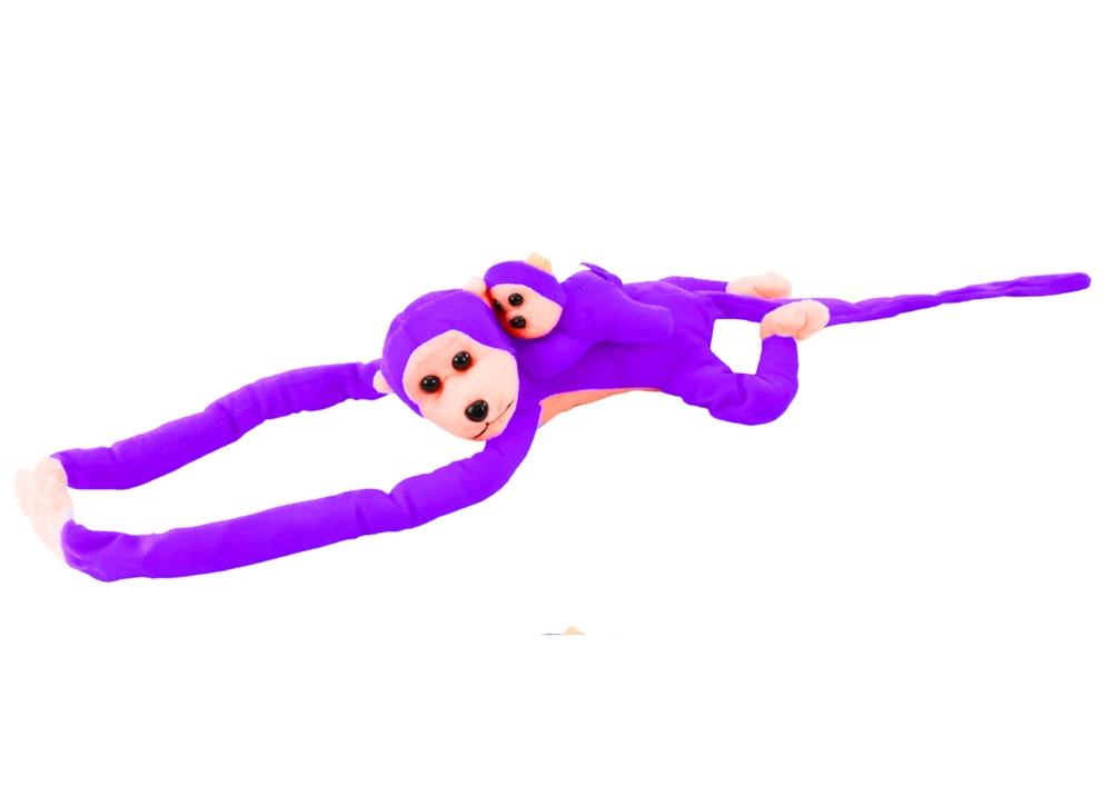 70 cm Purple Plush Monkey Duo - Mjuk, kardborre, CE-certifierad