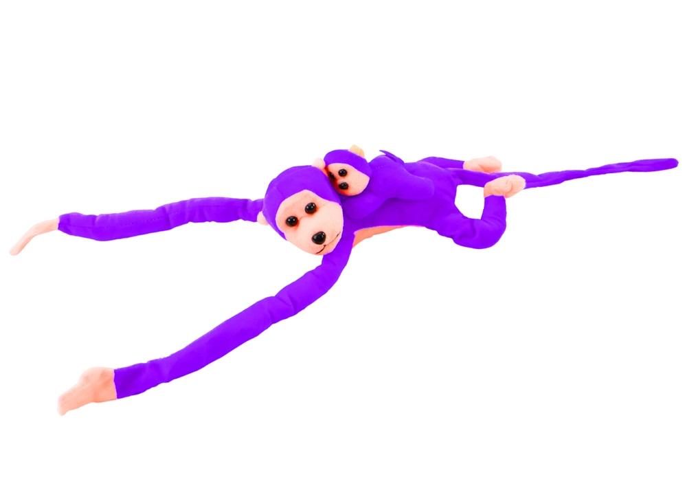 70 cm Purple Plush Monkey Duo - Mjuk, kardborre, CE-certifierad