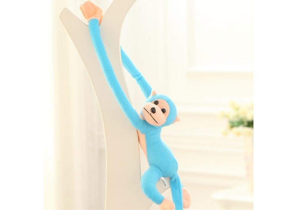 80 cm Blue Plush Monkey Mascot med lyd og velcro