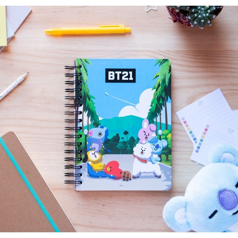 A5-anteckningsbok med BT21-tecken för skol- eller kontorsbruk