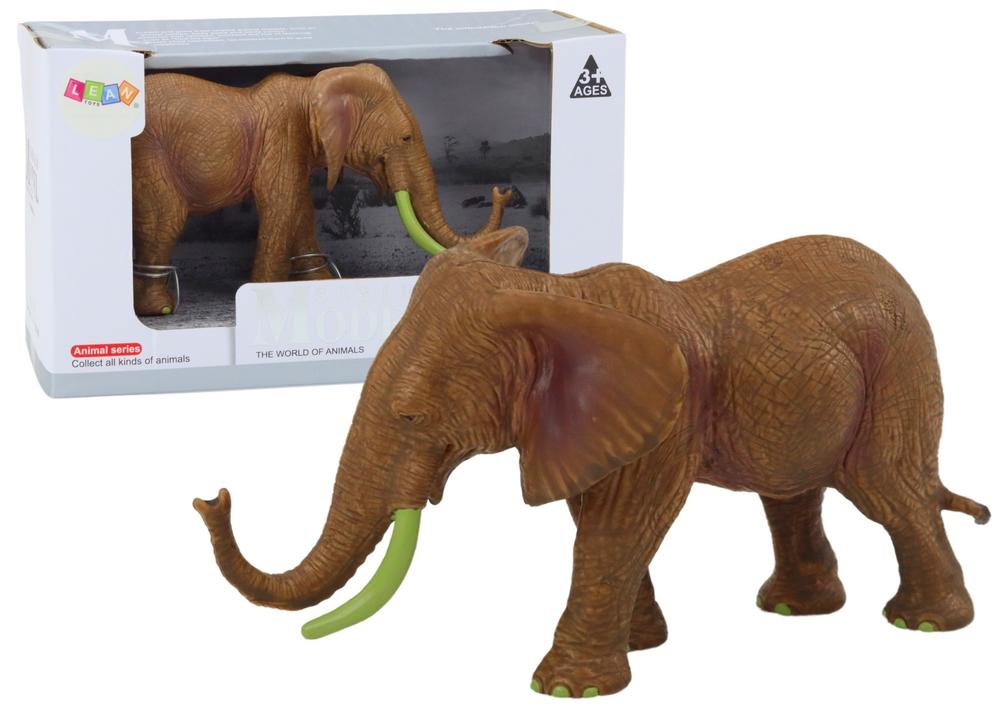 African Elephant Safari Figure - 18cm Detaljeret Brun