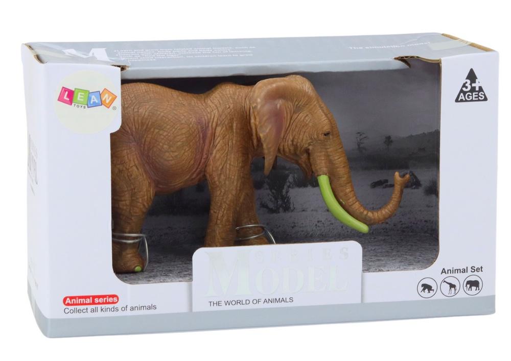 African Elephant Safari Figure - 18cm Detaljeret Brun