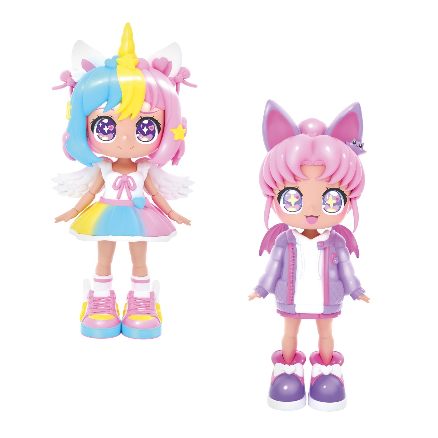 Anime-dockeset, Enhörning/Fladdermus, 14 cm, 32 stilar