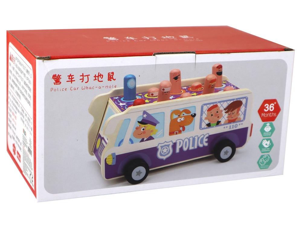 Wooden Police Bus Arcade Game: Toy for Fun and Skill Building