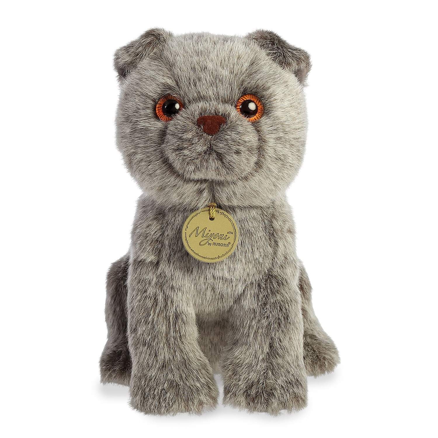 Aurora Miyoni Soft Toy Scottish Fold Cat, 22 Cm