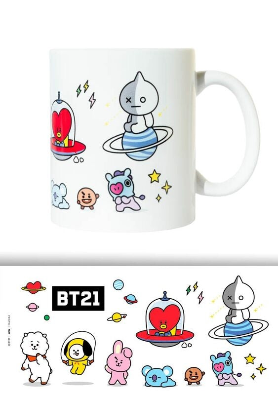 BT21 Characters Mug, 330 ml kapacitet, keramiskt material