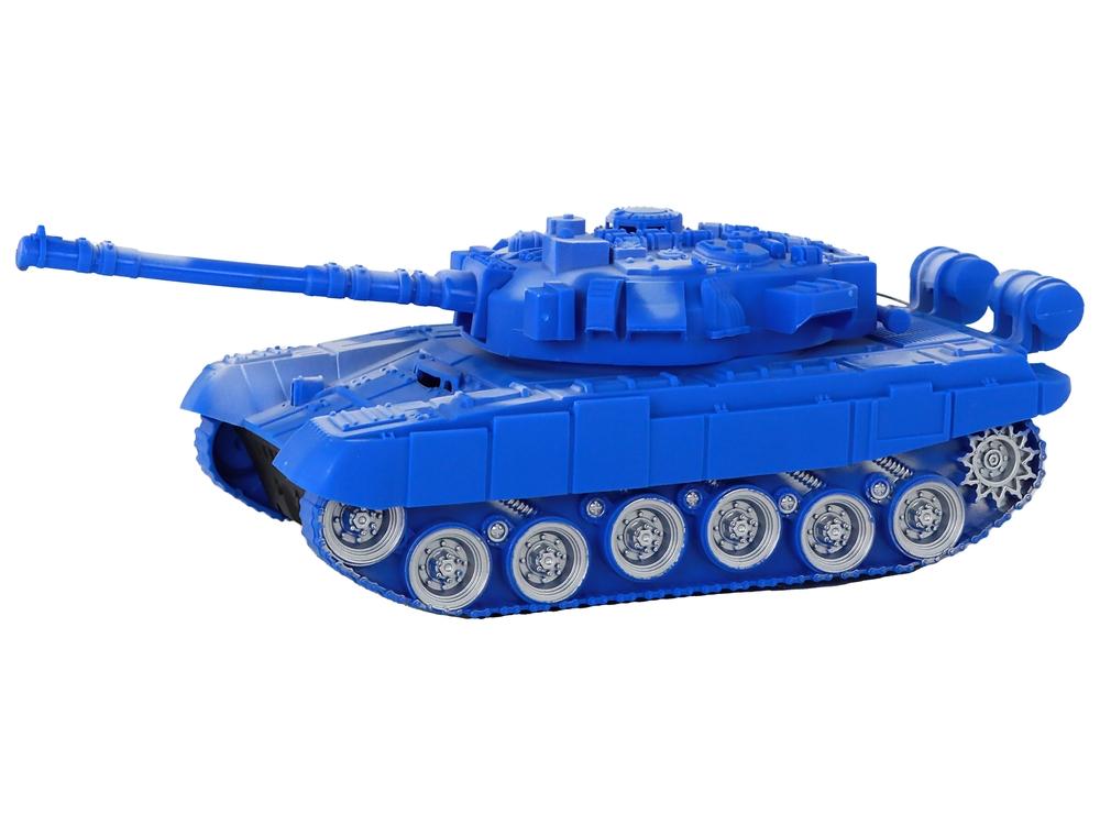 Blå R/C Tank 1:18 med ljus, ljud, full rörelse 27MHz