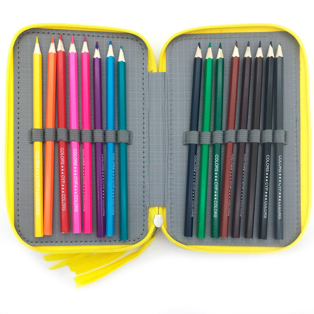 Bluey Leaves Triple Pennfodral för skolmaterial