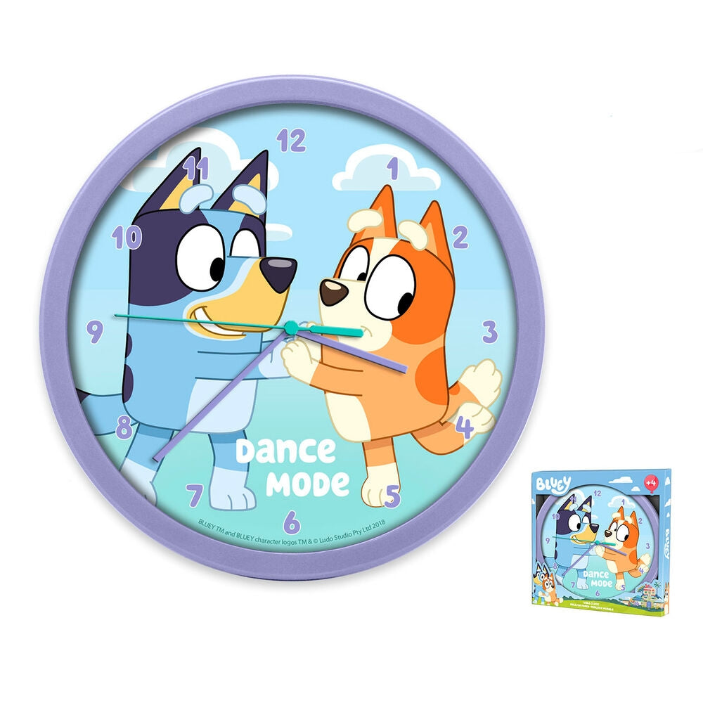 Bluey väggklocka för barn, rolig design, lätt att läsa