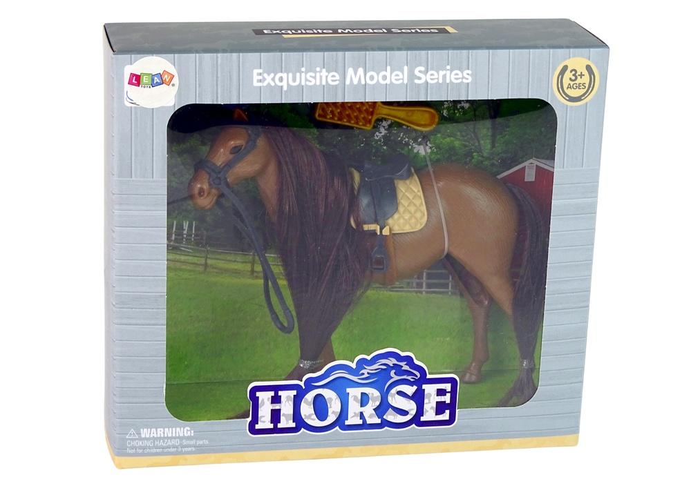 Brown Mane Combing Horse Figurine för fantasifull lek