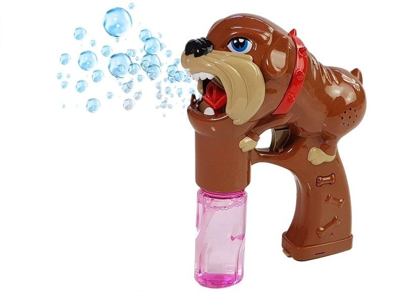 Bulldog Bubble Gun: Roliga, färgglada bubblor och ljud!