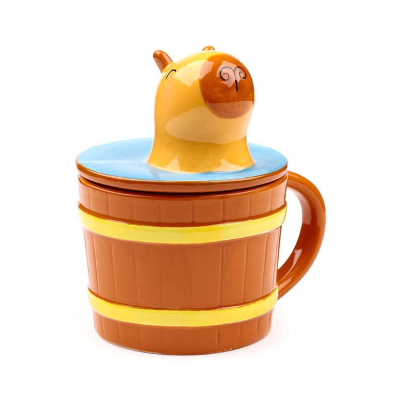 Capybaramugg med lock, keramik, 12 oz Kapacitet