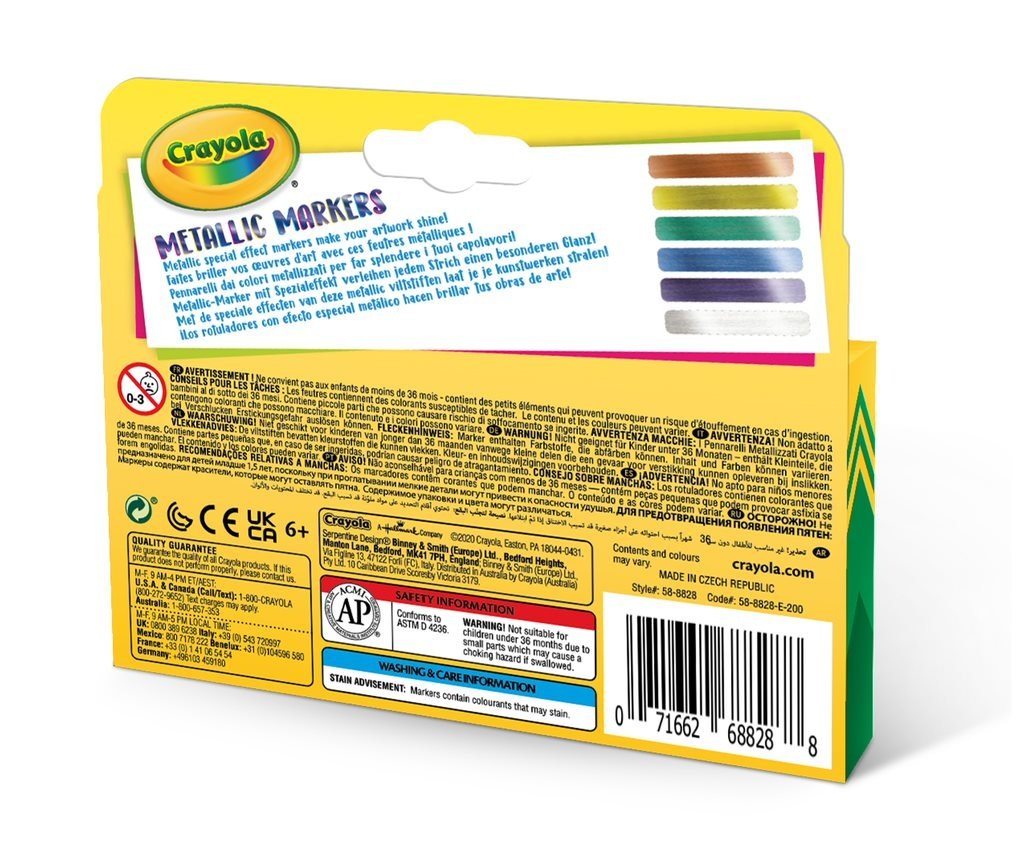 Crayola 6 metalliske tuscher