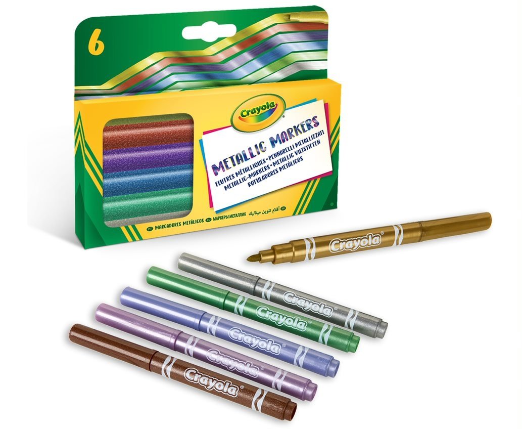 Crayola 6 metalliske tuscher