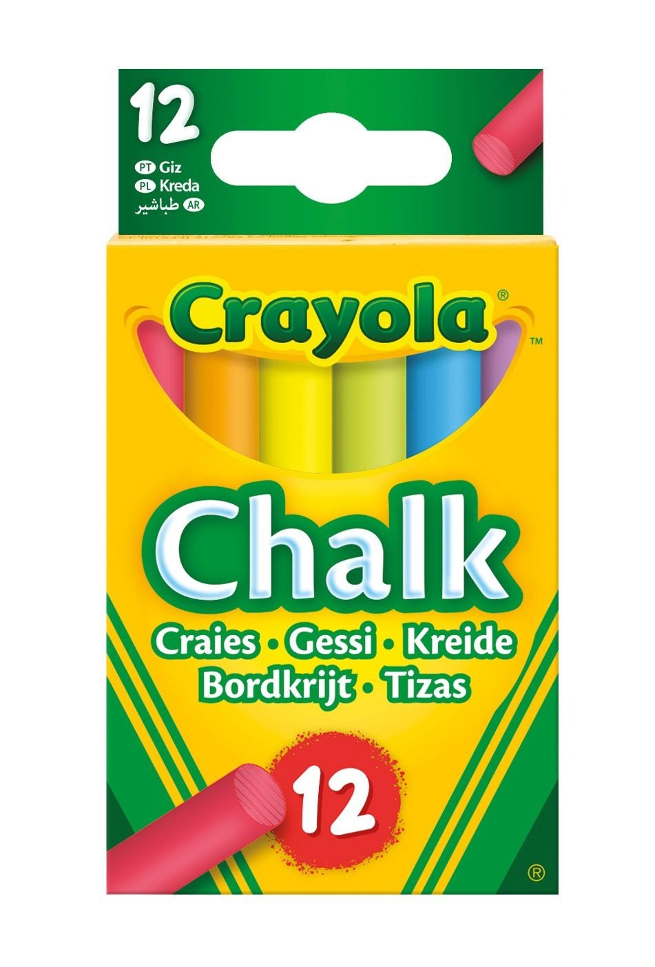 Crayola Anti Dust Farvede Kridt, 12 stk