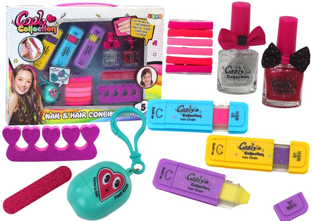 Creative Hair Chalk, Nail Art & Lip Balm Kit för barn