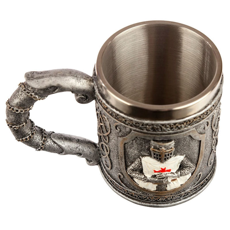 Crusader Knight Tankard - Rostfritt stål, 16 oz Kapacitet
