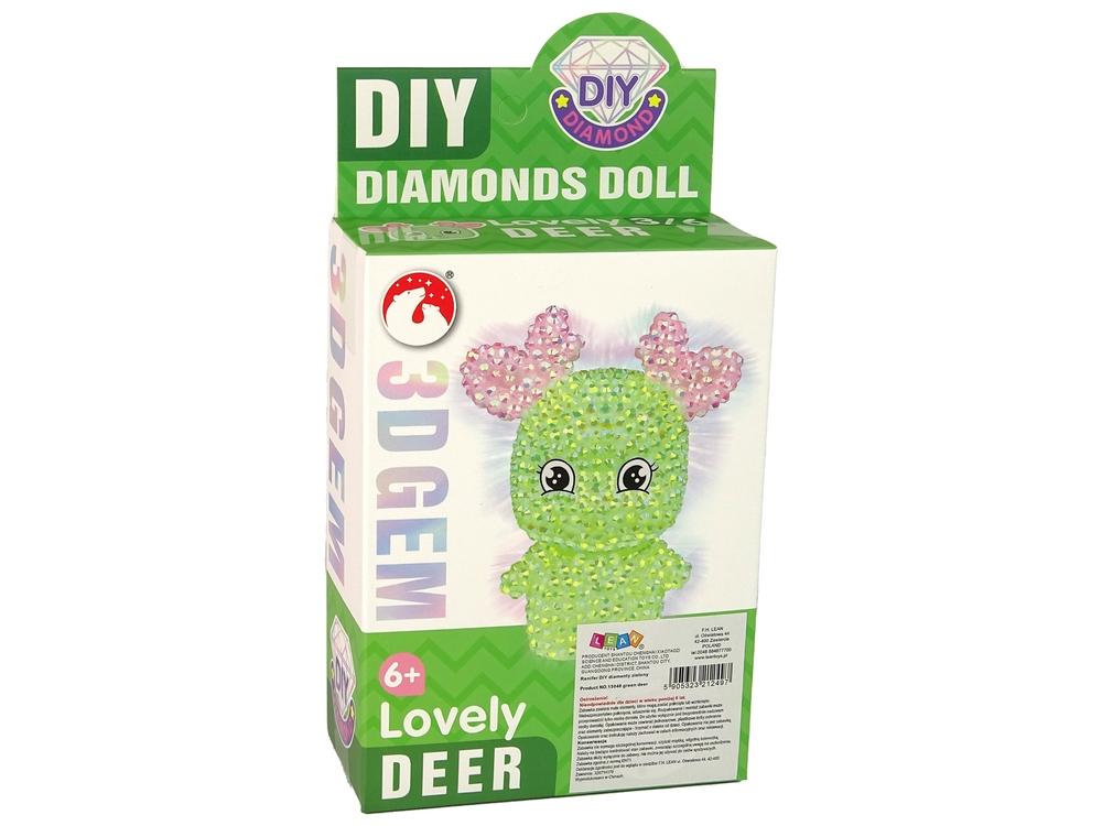 DIY Green Reindeer 3D Crystal Keyring Kit til alle aldre