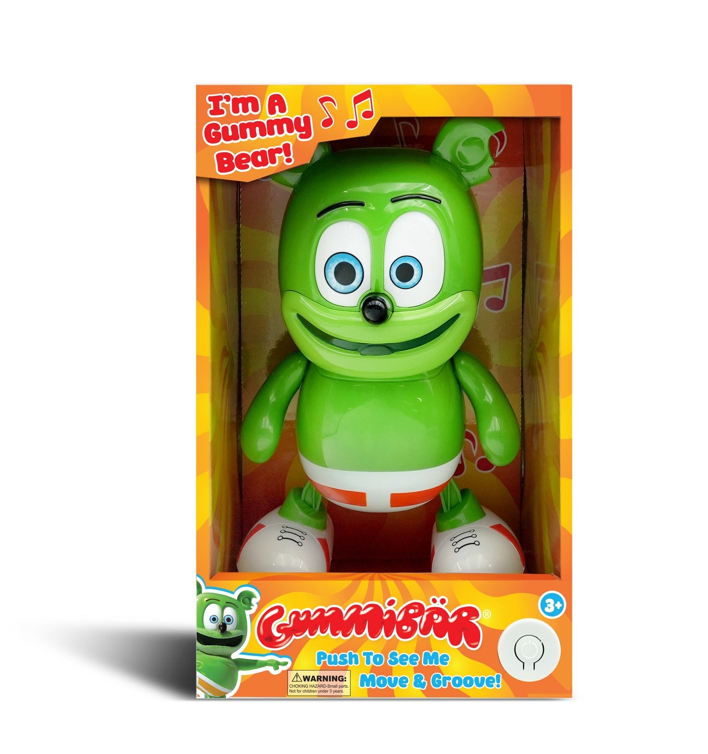 Dansande, sjungande gummibjörn med musik, åldrar 4+