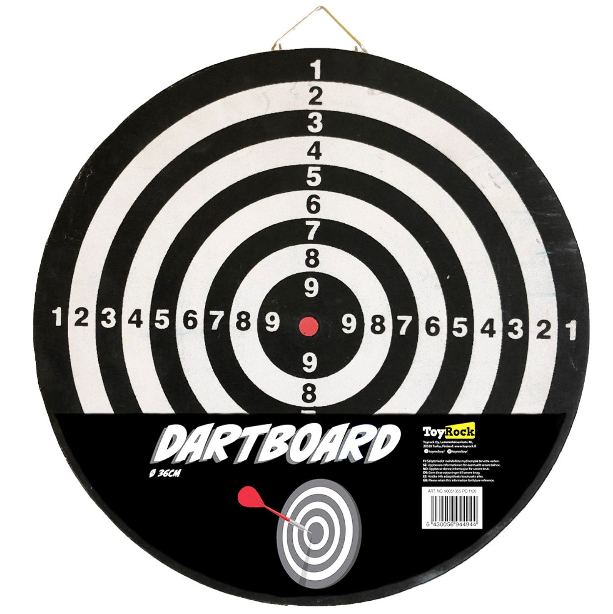 Darttavla med 36 cm diameter för skoj och övning