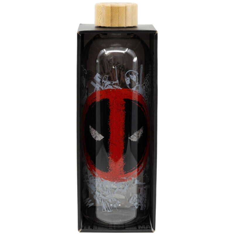 Deadpool glasflaska, 1030 ml kapacitet, hållbar design
