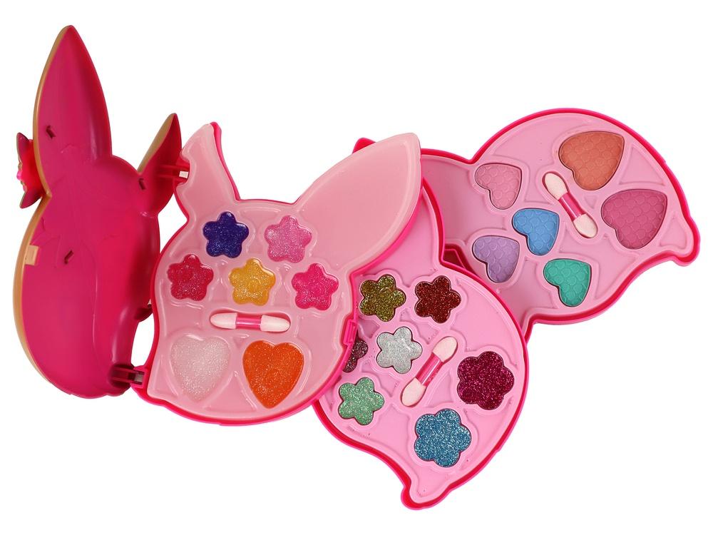 Deer-Shaped Kids Makeup Set: Glitter, Matte &amp; Gel Shadows