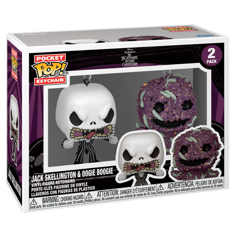 Disney Nightmare Before Christmas Nyckelringset: Jack & Oogie Boogie