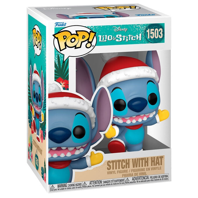 Disney Stitch Plyschleksak med tomteluva, 12-tums storlek