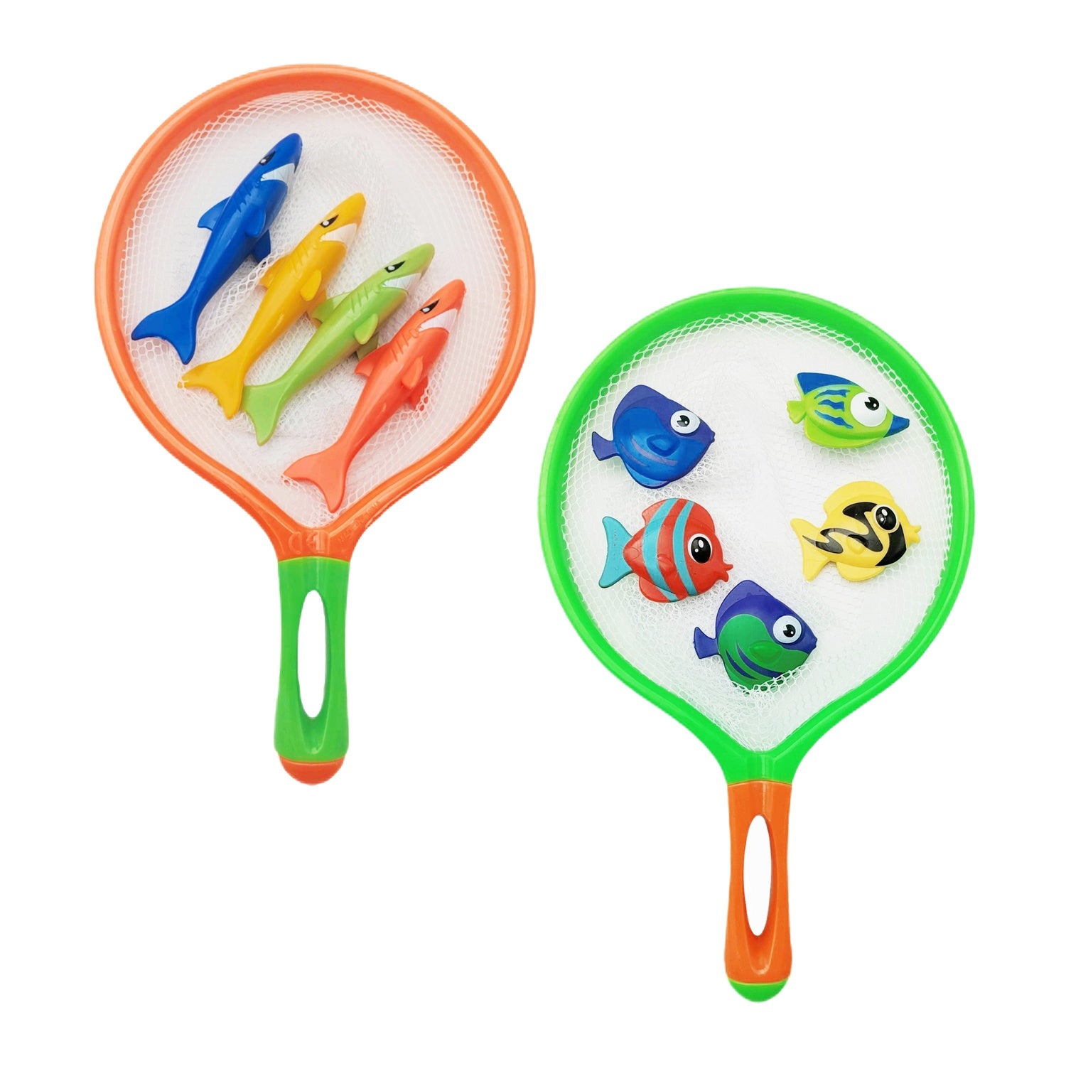 Dykfiskleksak med nät för poolkul